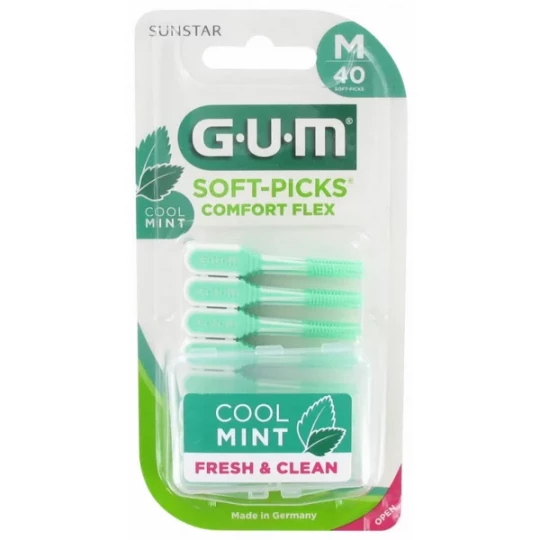 GUM Soft-Picks Comfort Flex Cool Mint  Taille S x 40