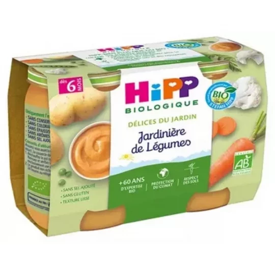 HiPP Délices du Jardin Jardinière de Légumes dès 6 Mois Bio Pots x 2