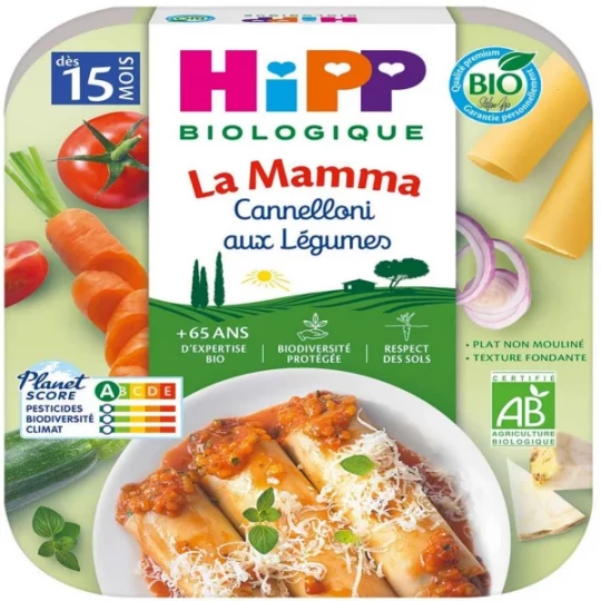 HiPP La Mamma Cannelloni aux Légumes dès 15 Mois Bio 250 g