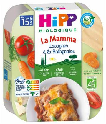 HiPP La Mamma Lasagnes à la Bolognaise dès 15 Mois Bio 250 g