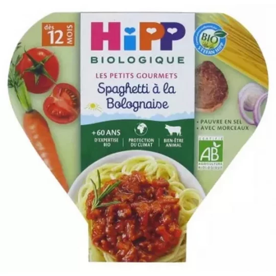 HiPP Les Petits Gourmets Spaghetti à la Bolognaise dès 12 Mois Bio 230 g
