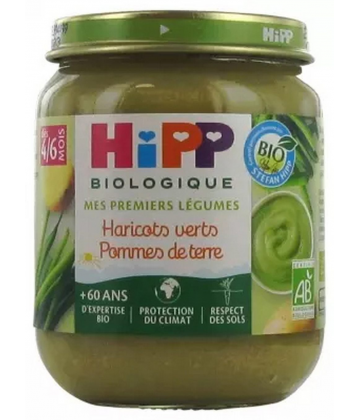 HiPP Mes Premiers Légumes Haricots Verts Pommes de Terre dès 4/6 Mois Bio 125 g