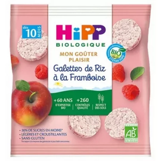 HiPP Mon Goûter Plaisir Galettes de Riz à la Framboise dès 10 Mois Bio 30 g