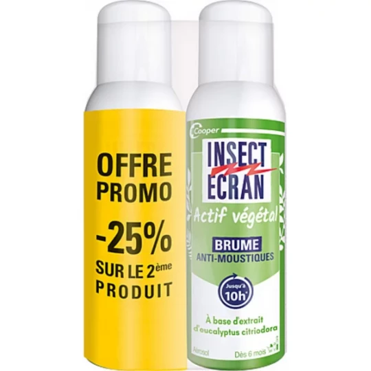 Insect Ecran Actif Végétal Brume Anti-Moustiques 100 ml x 2