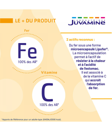 Juvamine Vitamine C Fer Gélules x 30