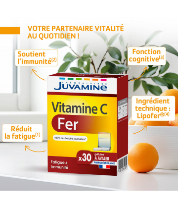 Juvamine Vitamine C Fer Gélules x 30