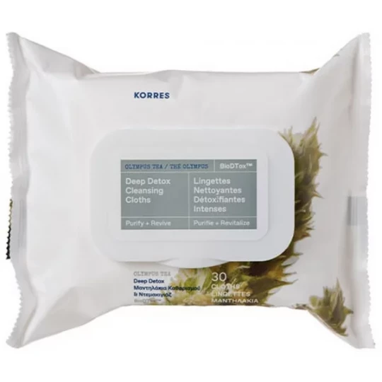 Korres Lingettes Nettoyantes Détoxifiantes Intenses Lingettes x 30