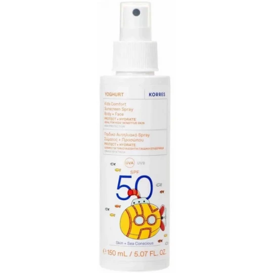 Korres Yoghurt Spray Solaire Confort Enfants Corps Visage SPF50 150 ml
