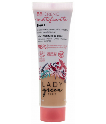 Lady Green BB Crème Matifiante 5en1 Bio Teinte Très Claire 30 ml