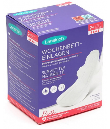 Lansinoh Serviettes Maternité +2 Semaines x 12