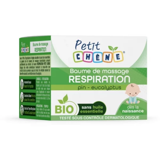 Les 3 Chênes Petit Chêne Baume de Massage Respiration Bio 40 ml