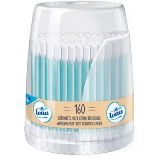 Lotus Bâtonnets Coton Bio Boîte Rechargeable x 160