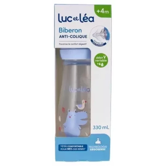 Luc et Léa Ergosense Biberon Anti-Colique 330 ml Débit Variable 4 Mois et + - image 2