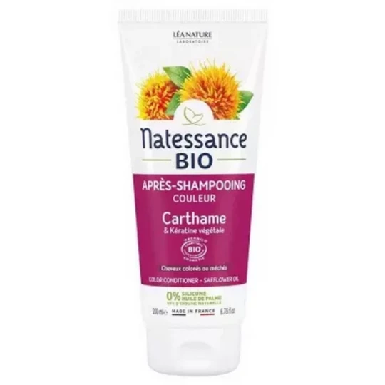 Natessance Après-Shampoing Couleur Carthame Bio Kératine Végétale 200 ml