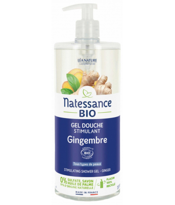 Natessance Gel Douche Stimulant Gingembre Bio 1 L