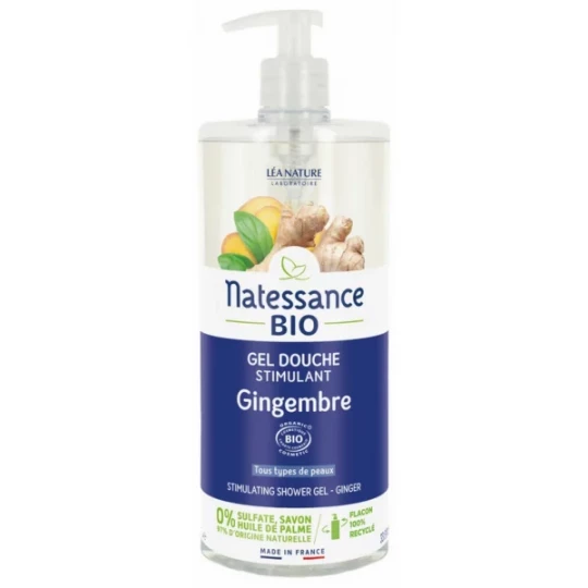 Natessance Gel Douche Stimulant Gingembre Bio 1 L