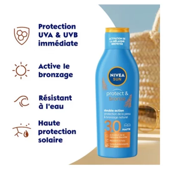 Nivea Sun Protect Bronze Double Action Lait Solaire SPF30 200 ml - image 3
