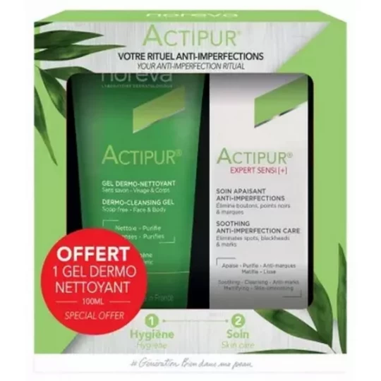 Noreva Actipur Expert Sensi[+] Soin Apaisant Anti-Imperfections 30 ml + Gel Dermo-Nettoyant 100 ml Offert