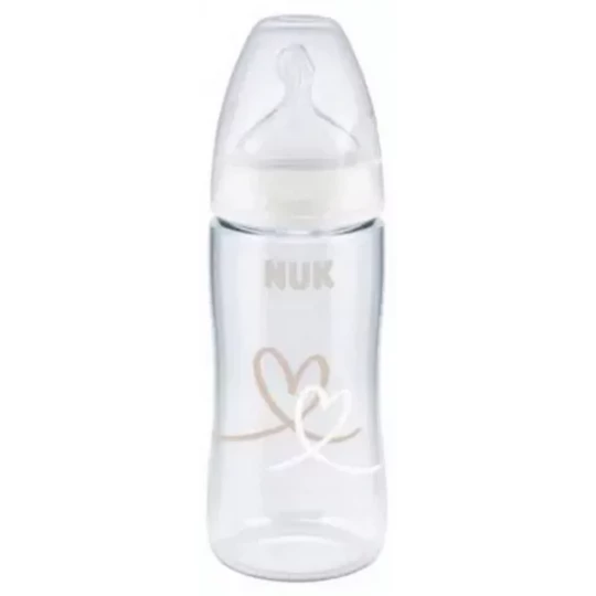 NUK First Choice + Biberon Temperature Control 0-6 Mois Modèle Cœurs 300 ml