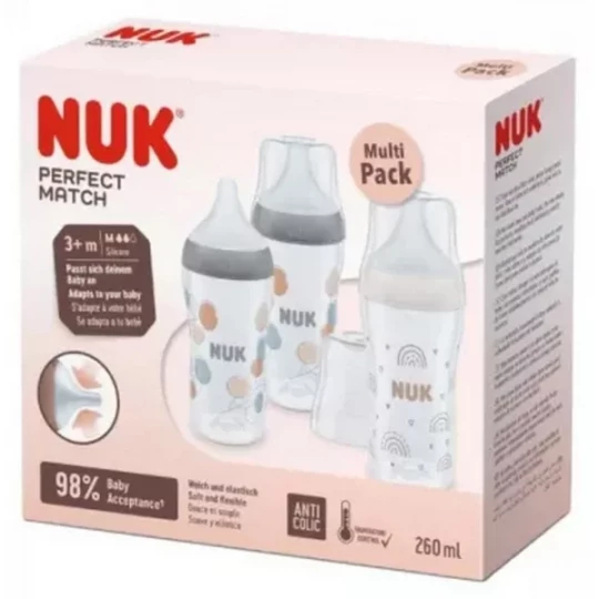 NUK Perfect Match Biberons 3 Mois et + 3 x 260 ml
