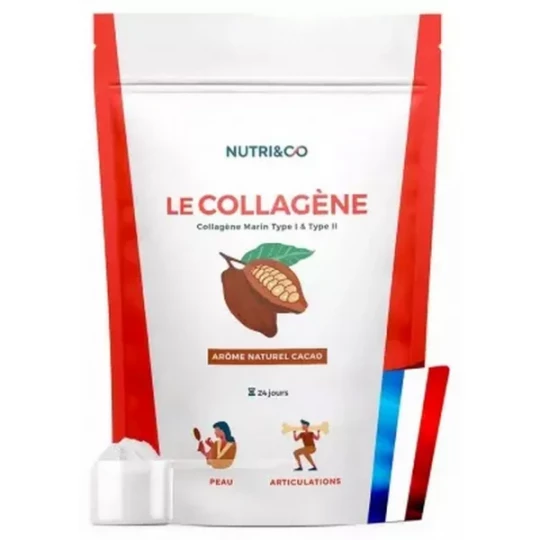 NutriCo Collagène Marin Type I II Arôme Cacao 240 g