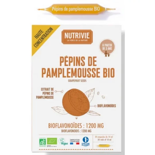 Nutrivie Pépins de Pamplemousse Bio Ampoules x 20