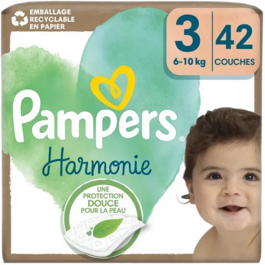 Pampers Harmonie Couches Taille 3 (6-10 kg) x 42