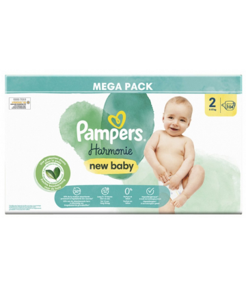 Pampers New Baby Harmonie Couches Taille 2 (4-8 kg) x 104