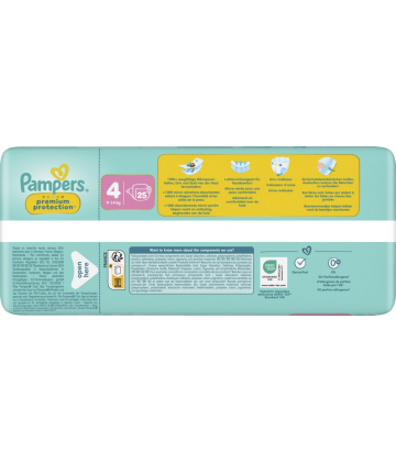 Pampers Premium Protection Couches Taille 4 (9-14 kg) x 25
