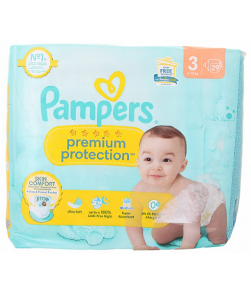 Pampers Premium Protection Couches Taille 3 (6-10 kg) x 29
