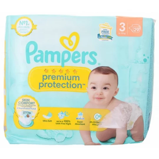 Pampers Premium Protection Couches Taille 3 (6-10 kg) x 29