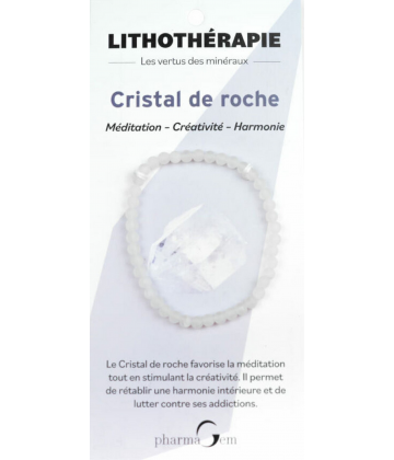 PharmaGem Lithothérapie Bracelet Cristal de Roche 4 mm