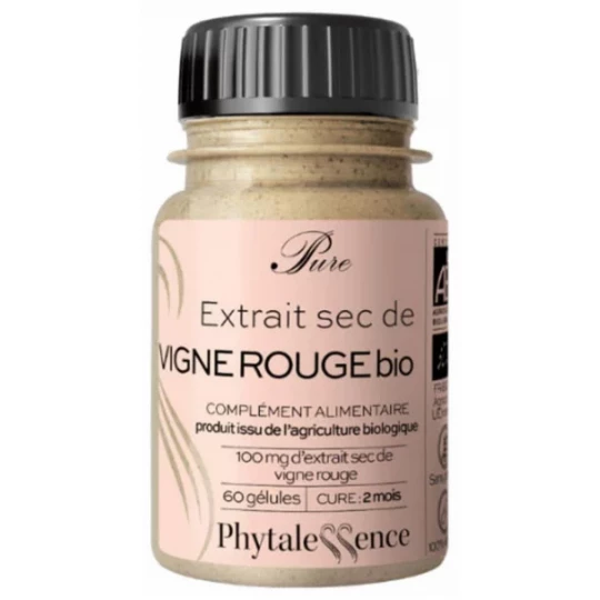 Phytalessence Pure Extrait Sec de Vigne Rouge Bio Gélules x 60