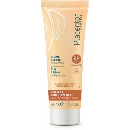 Placentor Végétal Crème Solaire Visage et Zones Sensibles SPF50 40 ml