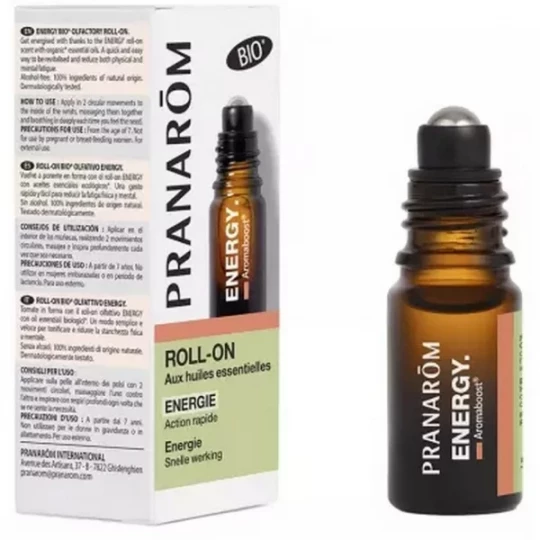Pranarôm Aromaboost Energy - Énergie Roll-On aux Huiles Essentielles Bio 5 ml