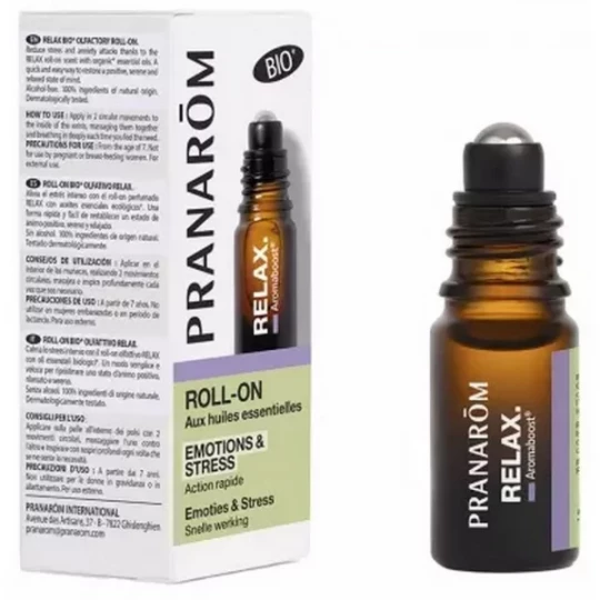 Pranarôm Aromaboost Relax - Détente Roll-On aux Huiles Essentielles Bio 5 ml