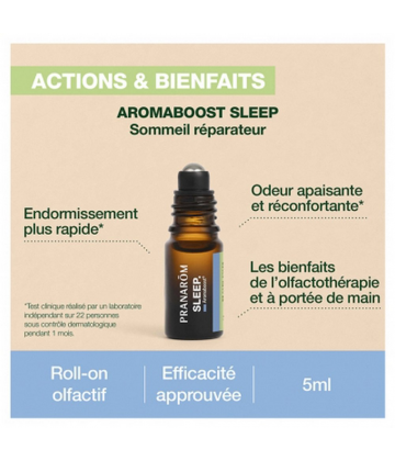 Pranarôm Aromaboost Sleep - Sommeil Roll-On aux Huiles Essentielles Bio 5 ml