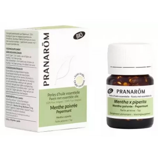 Pranarôm Perles d'Huile Essentielle Menthe Poivrée (Pepermunt) Bio 60 Perles