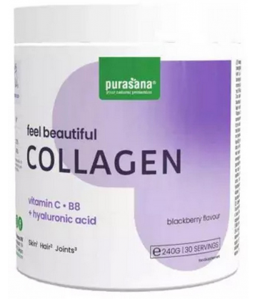 Purasana Feel Beautiful Collagène Poudre Saveur Mûre 240 g