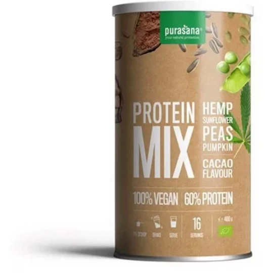 Purasana Mix de Protéines Végétales Bio 400 g - Arôme : Cacao
