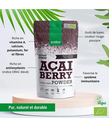 Purasana Poudre de Baie d Açaï Bio 100 g