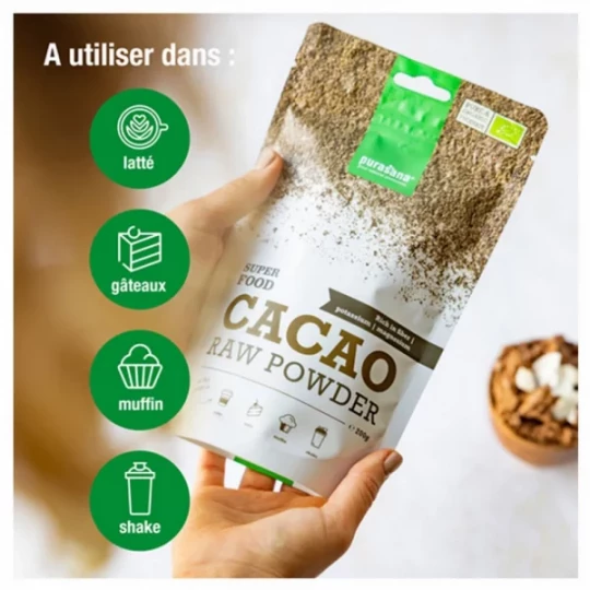 Purasana Poudre de Cacao Bio 200 g - image 2