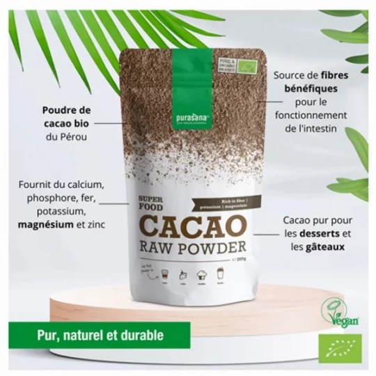 Purasana Poudre de Cacao Bio 200 g - image 5