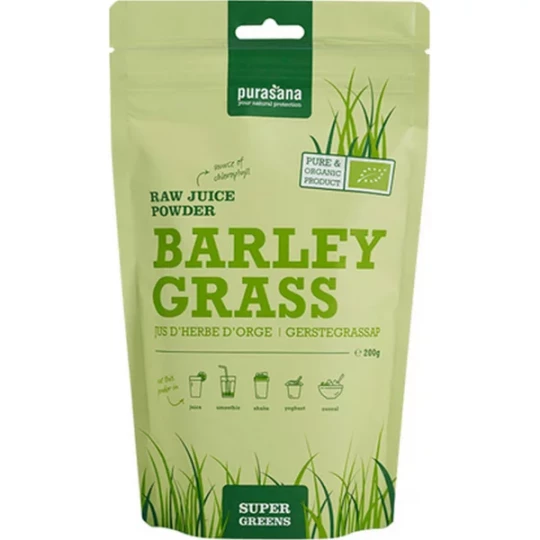 Purasana Poudre de Jus d'Herbe d'Orge Bio 200 g
