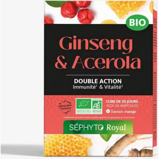 Séphyto Royal Ginseng Acérola Bio Ampoules x 30