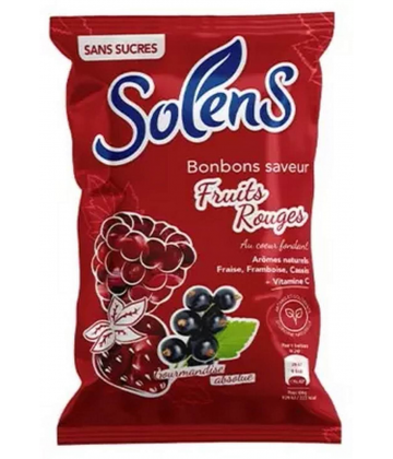 Solens Bonbons Sans Sucres Saveur Fruits Rouges 100 g