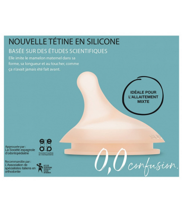 Suavinex Care Zero.Zero Biberon Anti-Colique Débit Adaptable 0 Mois et + 180 ml