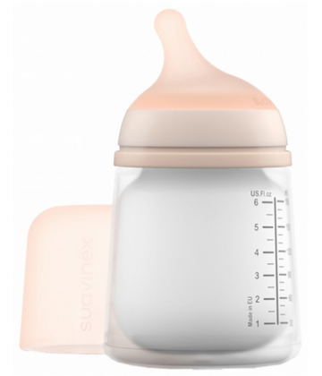 Suavinex Care Zero.Zero Biberon Anti-Colique Débit Adaptable 0 Mois et + 180 ml