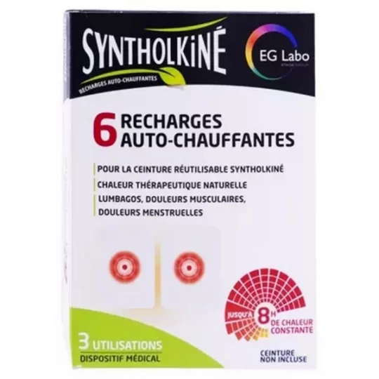SyntholKiné 6 Recharges Auto-Chauffantes pour la Ceinture Réutilisable
