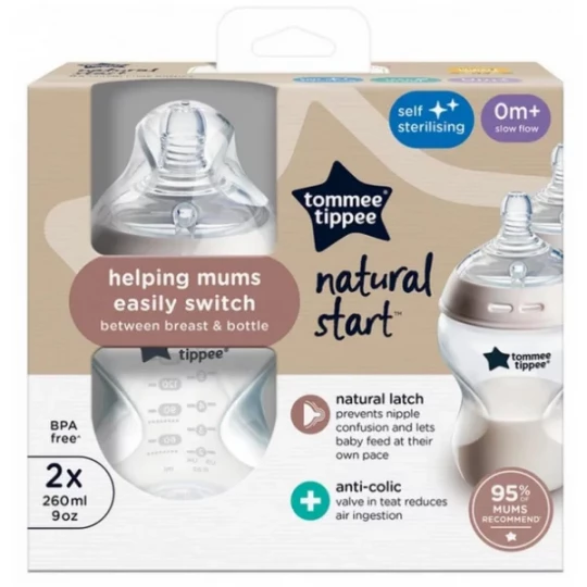 Tommee Tippee Closer to Nature Biberons 0 Mois et + Couleur Transparent 2 x 260 ml